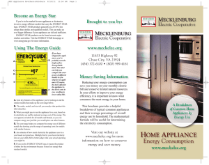 Appliance Brochure - Mecklenburg Electric Cooperative