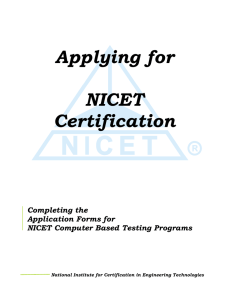 Applying for NICET Certification