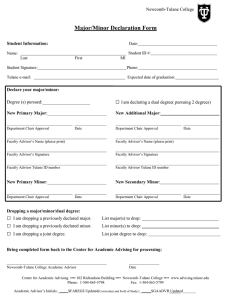 Major/Minor Declaration Form