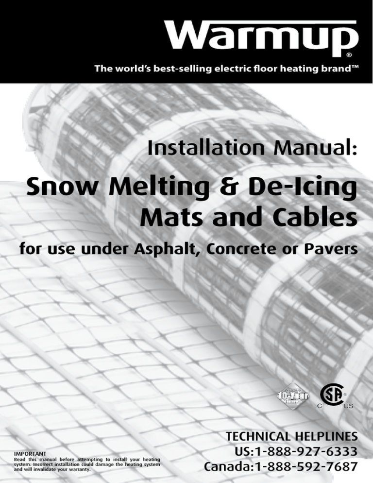 Snow Melt Mats_Manual