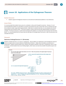 Lesson 18: Applications of the Pythagorean Theorem