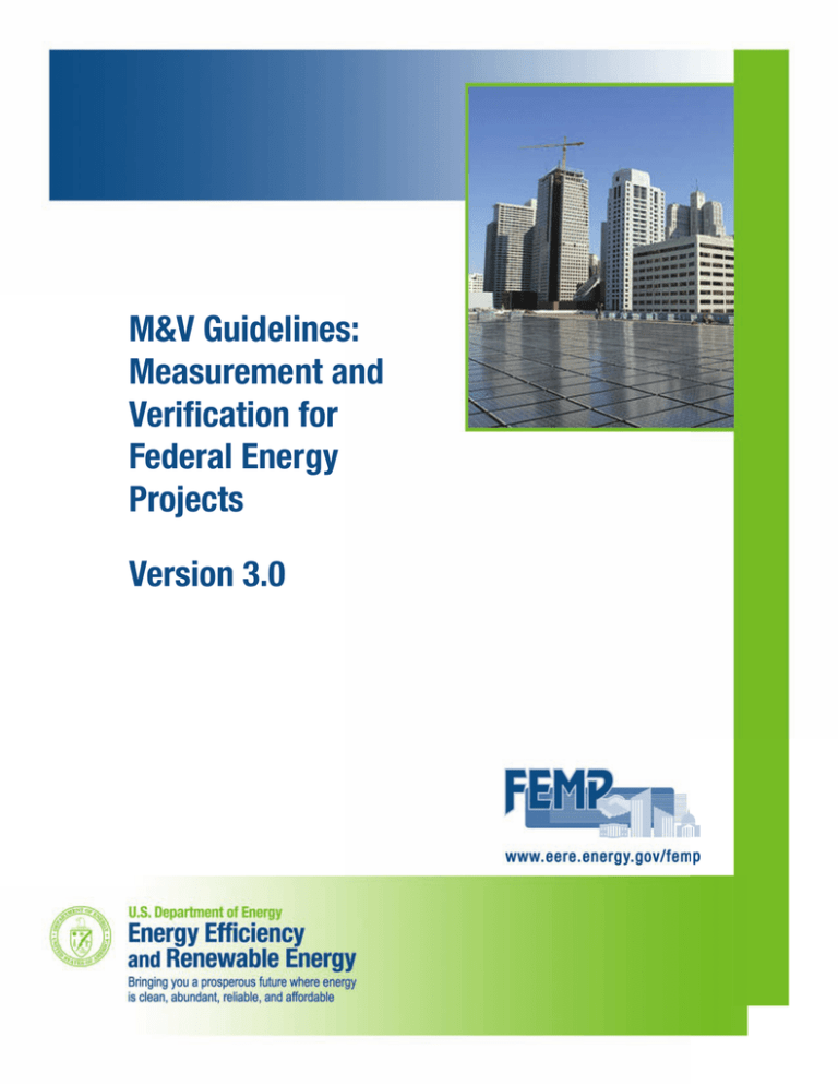 Measurement and Verification for Federal Energy Projects