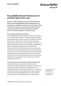 Press release KraussMaffei Berstorff Schaumex for perfectly tight