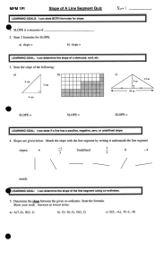 Slope of A Line Segment Quiz plus Answers