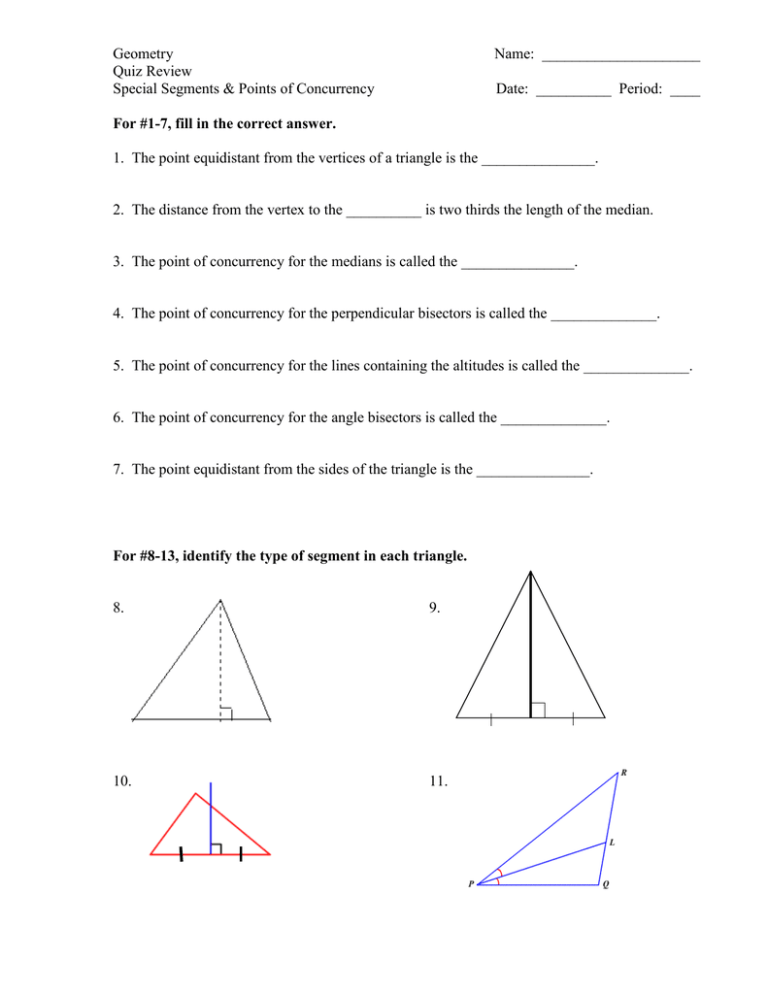 Quiz Review Special Segments And Pts Of Concurrency