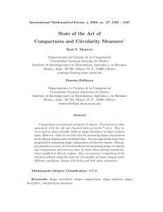 State of the Art of Compactness and Circularity Measures