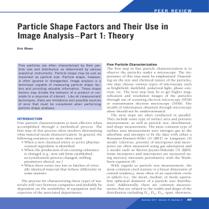 Particle Shape Factors and Their Use in Image