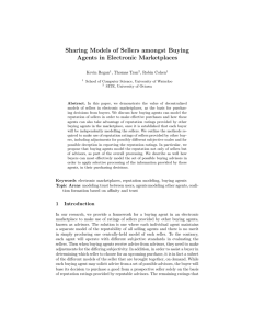 Sharing Models of Sellers amongst Buying Agents in Electronic