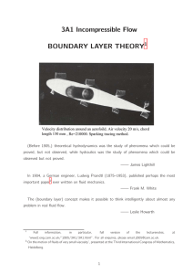 3A1 Incompressible Flow BOUNDARY LAYER THEORY