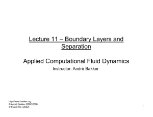 Lecture 11 – Boundary Layers and Separation Applied
