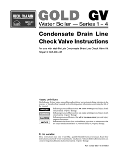 Condensate Drain Line Check Valve Instructions - Weil