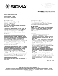 Iron(II) sulfate heptahydrate (F0131) - Product - Sigma