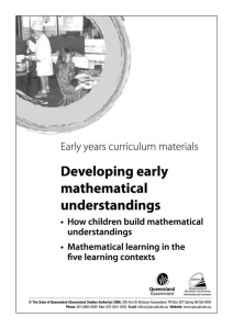 Developing early mathematical understandings (PDF, 356 kB )