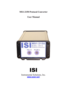 MS1-2150 Protocol Converter User Manual Instrumental Solutions
