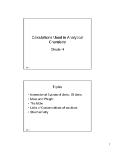 chap 04 Calculations Used in Analytical Chemistry...• Analytical