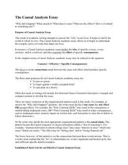 How To Write A Thesis Essay Simple Essays For High School Students also Interview Essay Paper Causal Analysis Long Beach City College English Essay Papers