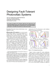 Designing Fault-Tolerant Photovoltaic Systems