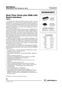 Real-Time Clock plus RAM with Serial Interface MC68HC68T1