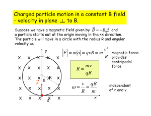 Charged particle motion in a constant B field