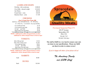 Custom Price List - 2016B - Sprucedale Quality Meats