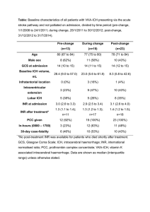Table: Baseline characteristics of all patients with VKA