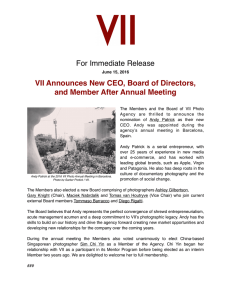 For Immediate Release VII Announces New CEO, Board of Directors