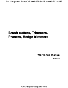 Brush cutters, Trimmers, Pruners, Hedge trimmers Workshop Manual