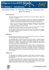 Information Sheet 1.5 – Efficient, Effective, Economical