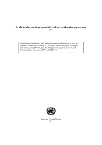 Draft articles on the responsibility of international organizations, 2011