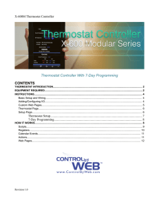 Thermostat Controller With 7-Day Programming