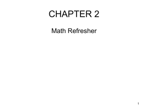Math Refresher