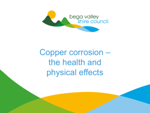 Copper corrosion – the health and physical effects