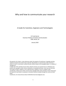 Why and how to communicate your research