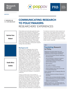 Communicating Research to Policymakers