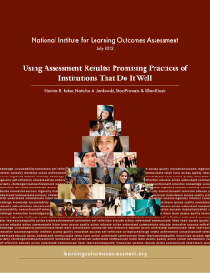 Using Assessment Results - National Institute for Learning