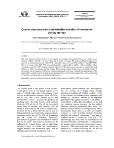 Quality characteristics and oxidative stability of coconut