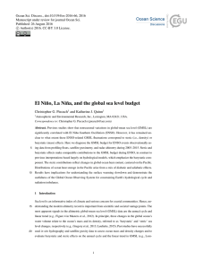 El Niño, La Niña, and the global sea level budget