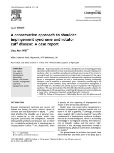 A conservative approach to shoulder impingement syndrome and