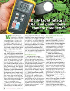 Daily Light Integral (DLI) and greenhouse