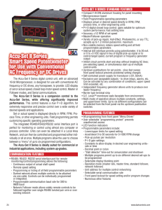 Accu-Set II Series Smart Speed Potentiometer for