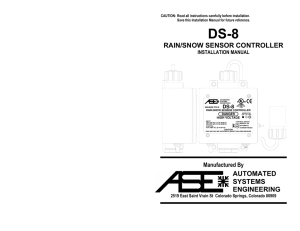 rain/snow sensor controller automated systems engineering