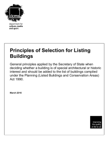 Principles of Selection for Listing Buildings
