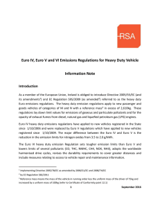 Euro IV, Euro V and VI Emissions Regulations for Heavy