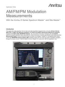 AM/FM/PM Modulation Measurements Application Note