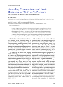 Annealing Characteristics and Strain Resistance of 99.93 wt