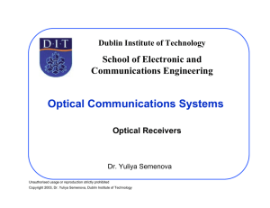 Optical Receivers - School of Electronic and Communications