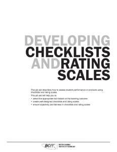 Developing Checklists and Rating Scales