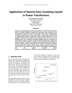 Application of Natural Ester Insulating Liquids in Power Transformers