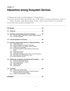 Interactions among Ecosystem Services