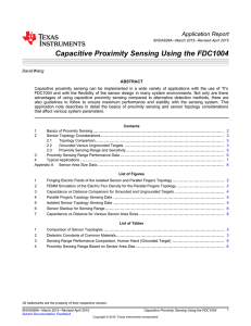 Capacitive Proximity Sensing Using the FDC1004